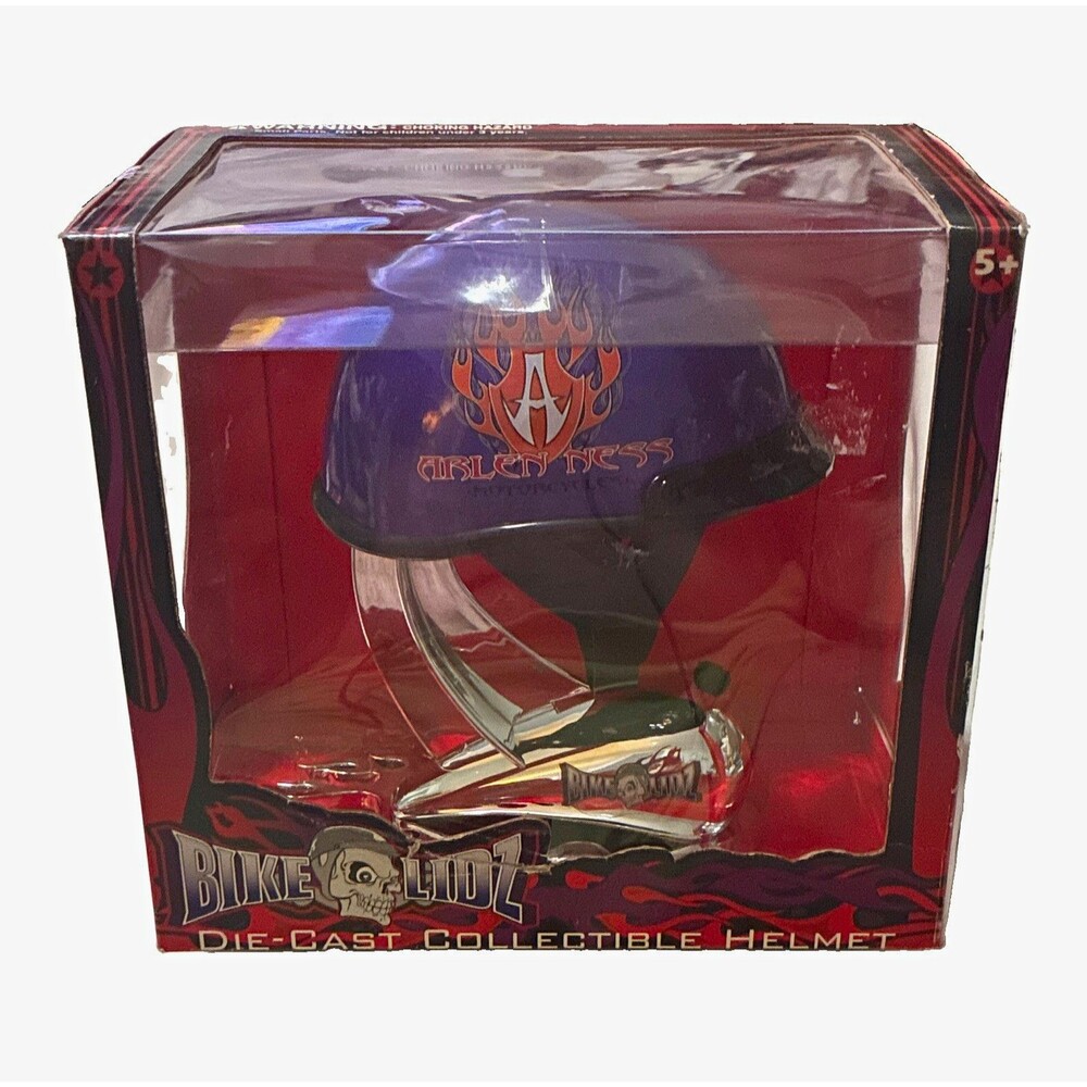 Bike Lidz Arlen Ness Purple Die Cast Helmet 1/2 Scale Toy Zone 99005 Boxed